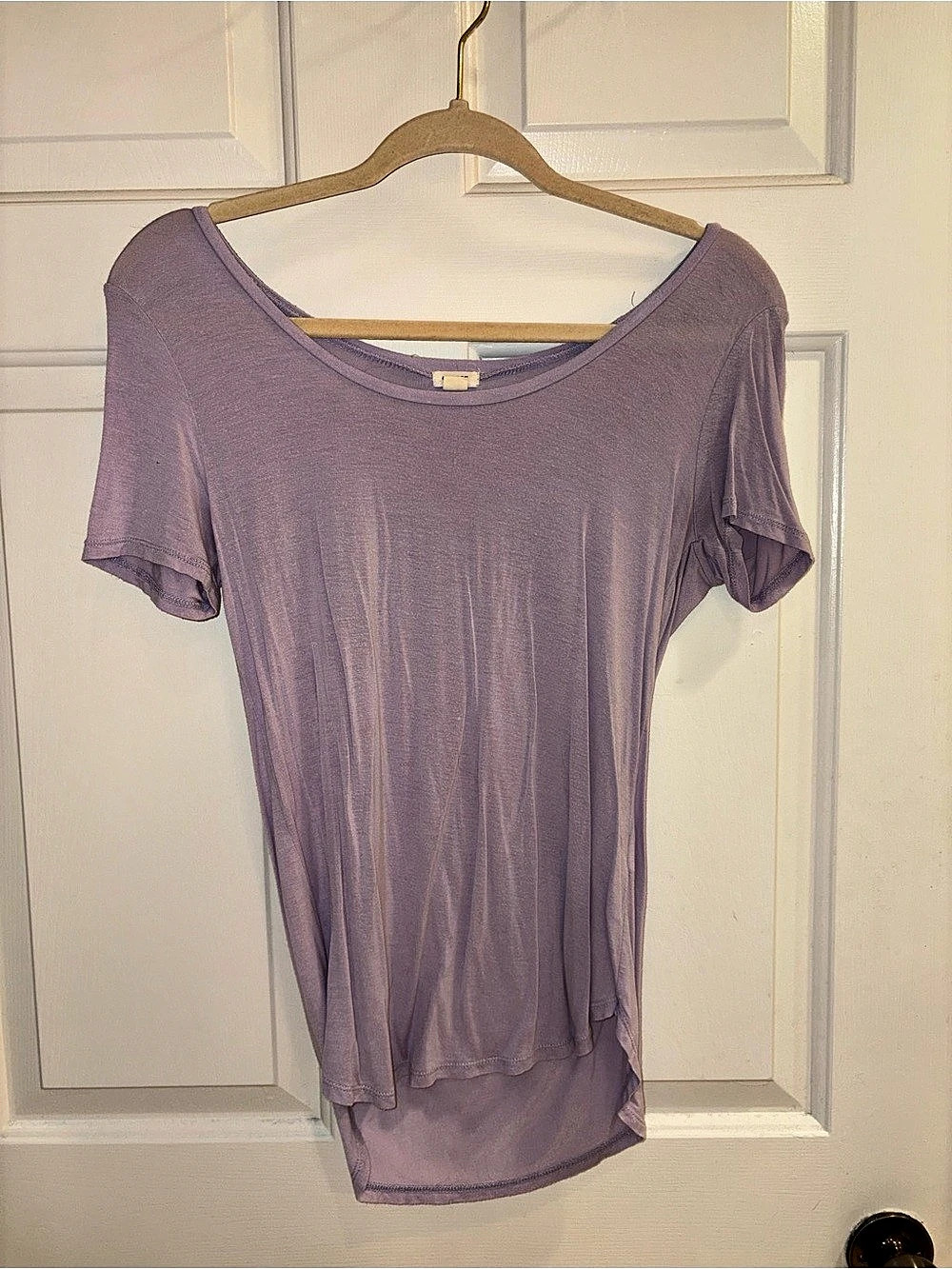 Garage Cotton Scoopneck T-Shirt Purple